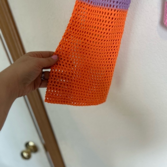 Women Hollow Out Crochet Knit
Sweater Crop Tops Color Blocking Large - Picture 7 of 9